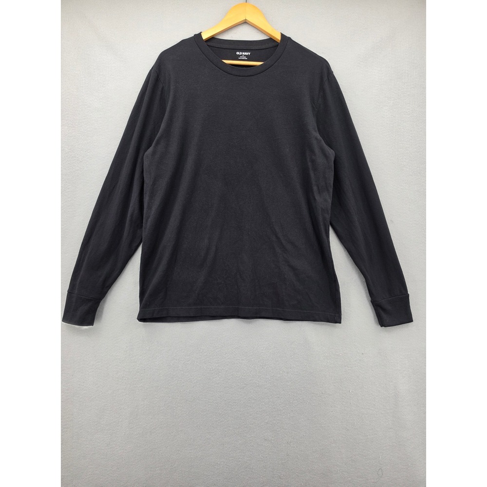 Old Navy Mens Soft Washed Long Sleeve T-Shirt Black Crew Neck Size M Essential